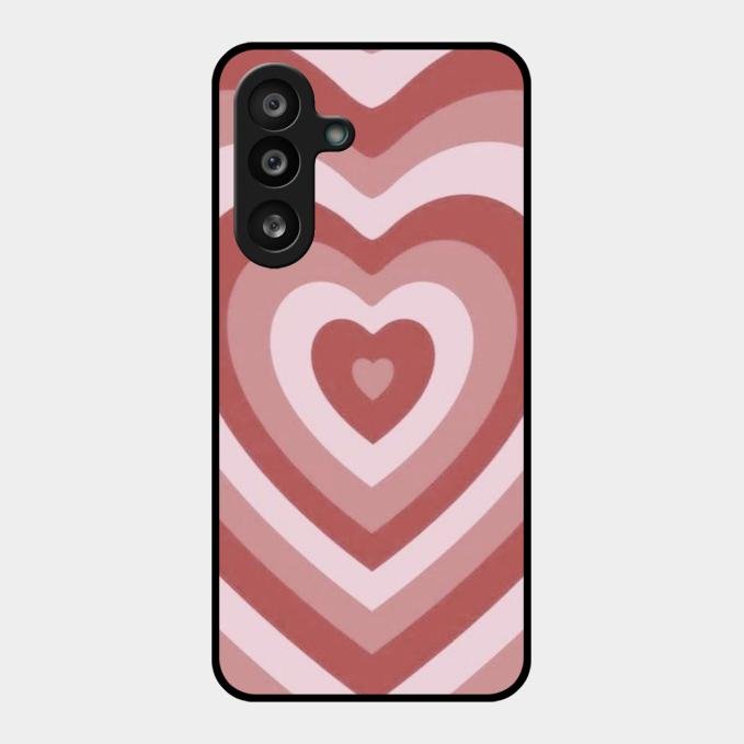 Latte Love Patter Glass Case Cover - Brown For Samsung Galaxy F55 5G