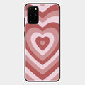 Latte Love Patter Glass Case Cover - Brown For Samsung Galaxy S20 Plus