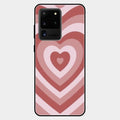 Latte Love Patter Glass Case Cover - Brown For Samsung Galaxy S20 Ultra