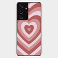 Latte Love Patter Glass Case Cover - Brown For Samsung Galaxy S21 Ultra