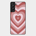 Latte Love Patter Glass Case Cover - Brown For Samsung Galaxy S21