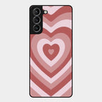 Latte Love Patter Glass Case Cover - Brown For Samsung Galaxy S21