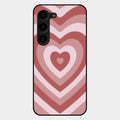 Latte Love Patter Glass Case Cover - Brown For Samsung Galaxy S23 Plus 5G