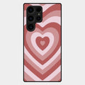 Latte Love Patter Glass Case Cover - Brown For Samsung Galaxy S24 Ultra 5G
