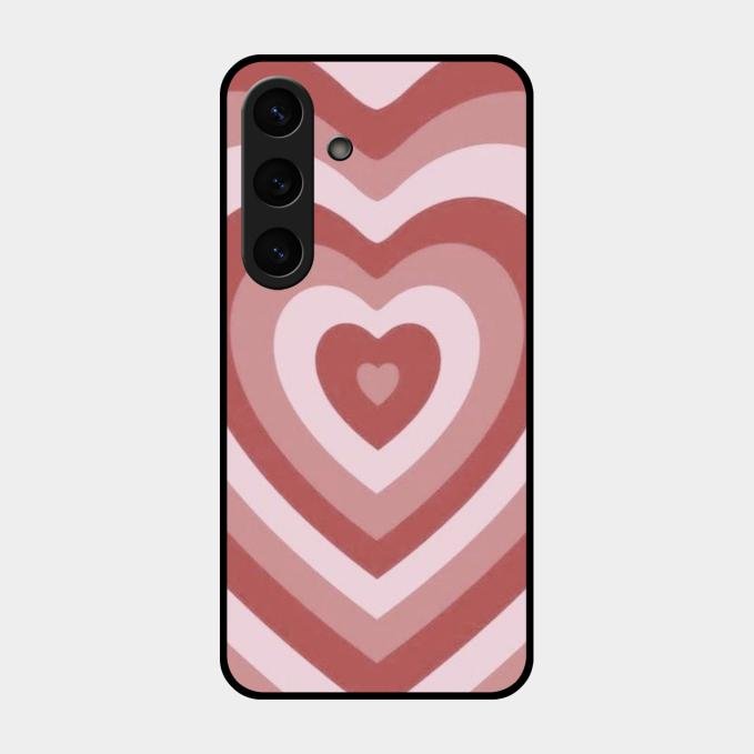 Latte Love Patter Glass Case Cover - Brown For Samsung Galaxy S26 5G