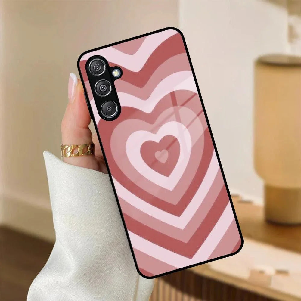 Latte Love Patter Glass Case Cover - Brown For Samsung - ShopOnCliQ