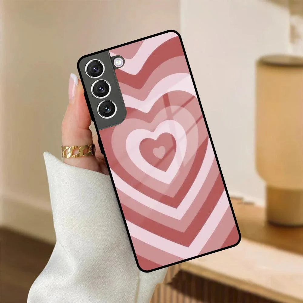 Latte Love Patter Glass Case Cover - Brown For Samsung - ShopOnCliQ