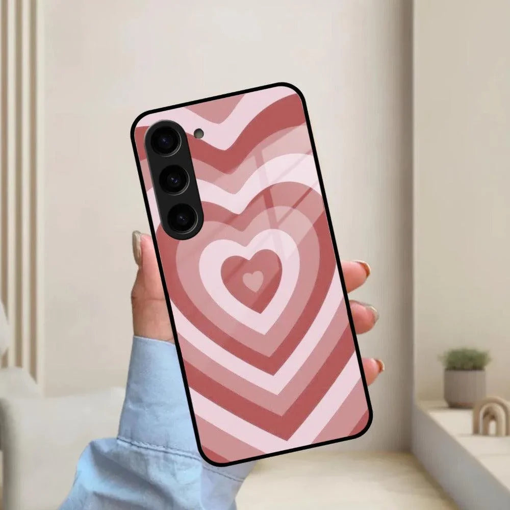 Latte Love Patter Glass Case Cover - Brown For Samsung - ShopOnCliQ