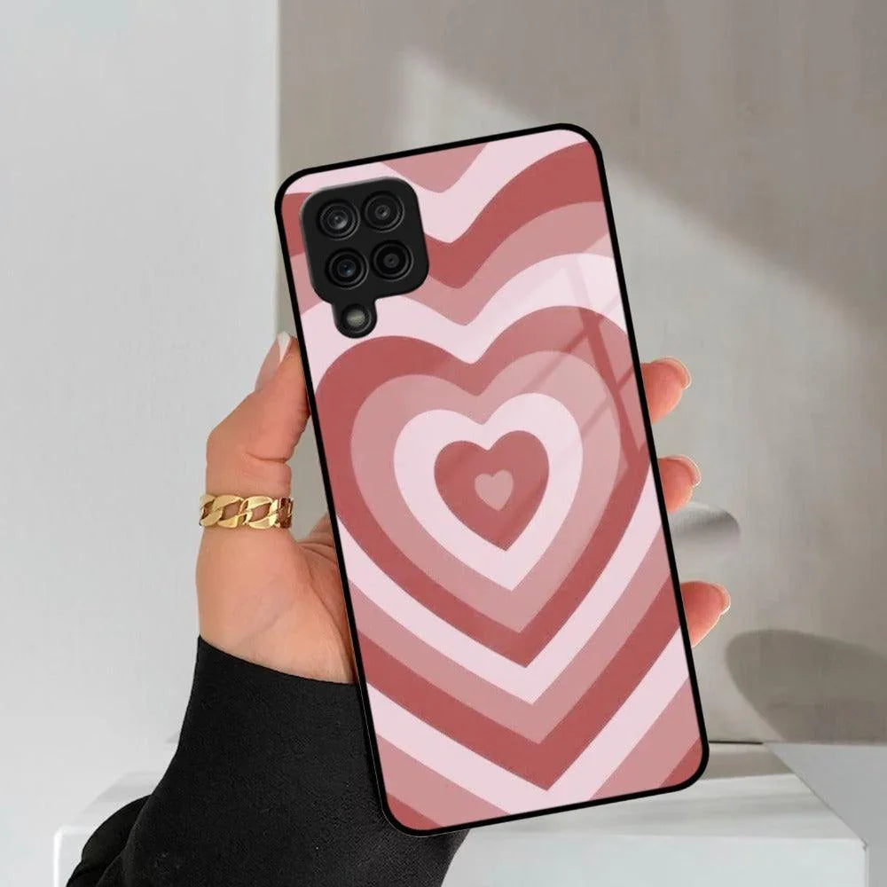 Latte Love Patter Glass Case Cover - Brown For Samsung - ShopOnCliQ
