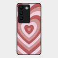 Latte Love Patter Glass Case Cover - Brown For Vivo T3 5G