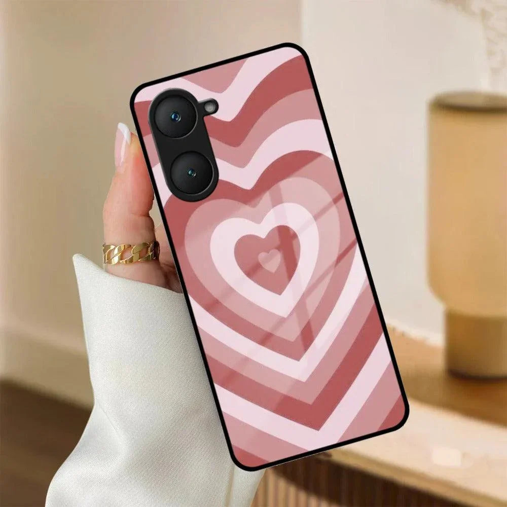 Latte Love Patter Glass Case Cover - Brown For iQOO - ShopOnCliQ