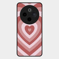 Latte Love Patter Glass Case Cover - Brown For Vivo T4 5G