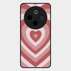 Latte Love Patter Glass Case Cover - Brown For Vivo T4 5G