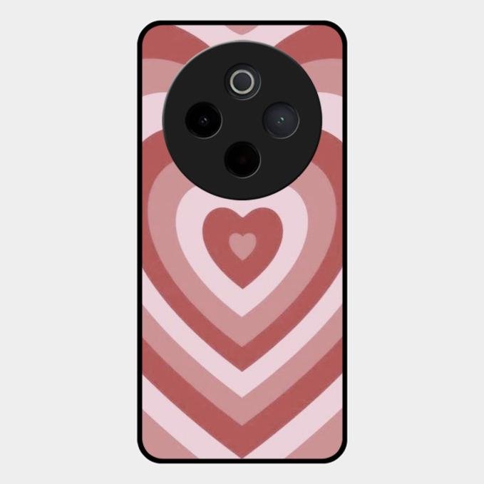 Latte Love Patter Glass Case Cover - Brown For Vivo T4 5G