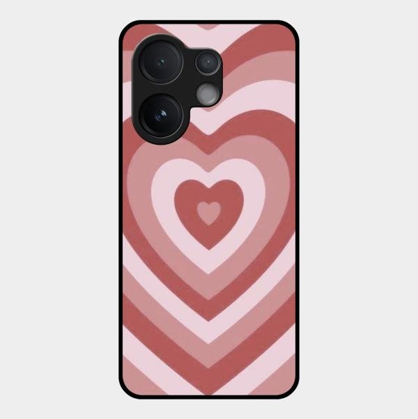 Latte Love Patter Glass Case Cover - Brown For Vivo T4 Pro 5G