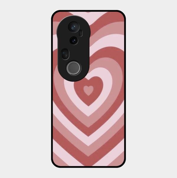 Latte Love Patter Glass Case Cover - Brown For Vivo T4 Ultra 5G