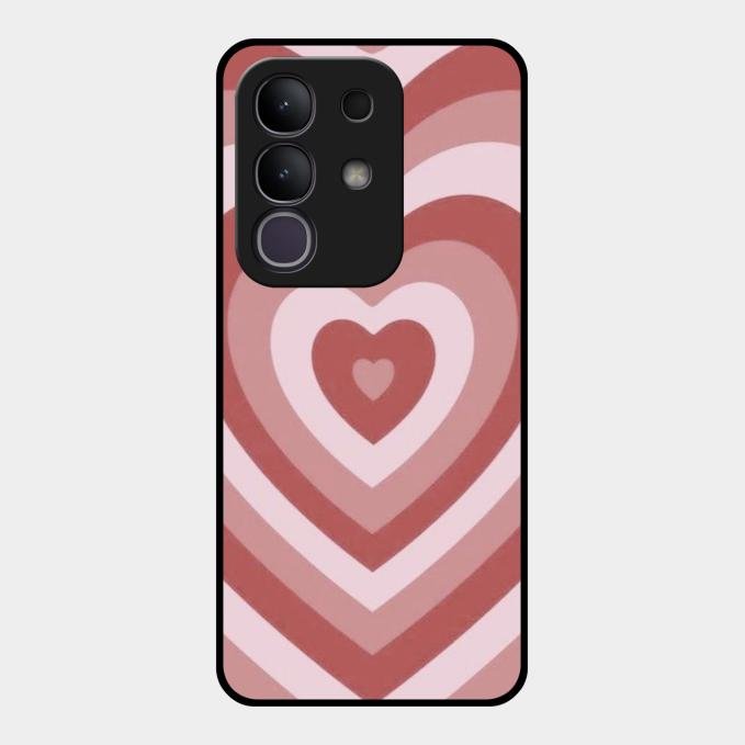 Latte Love Patter Glass Case Cover - Brown For Vivo T4X 5G