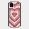 Latte Love Patter Glass Case Cover - Brown For Vivo V20