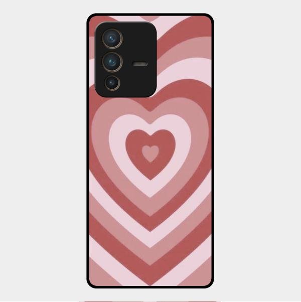 Latte Love Patter Glass Case Cover - Brown For Vivo V23 Pro 5G