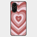 Latte Love Patter Glass Case Cover - Brown For Vivo V29E 5G