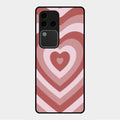 Latte Love Patter Glass Case Cover - Brown For Vivo V30 Pro 5G