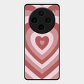 Latte Love Patter Glass Case Cover - Brown For Vivo X100 5G