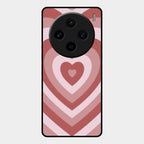 Latte Love Patter Glass Case Cover - Brown For Vivo X100 5G