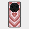 Latte Love Patter Glass Case Cover - Brown For Vivo X100 Pro 5G