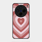 Latte Love Patter Glass Case Cover - Brown For Vivo X200 5G