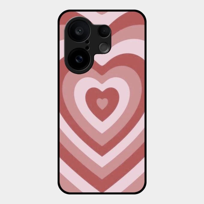 Latte Love Patter Glass Case Cover - Brown For Vivo X200 Fe 5G