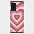 Latte Love Patter Glass Case Cover - Brown For Vivo X60 Pro 5G