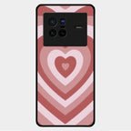 Latte Love Patter Glass Case Cover - Brown For Vivo X80 5G