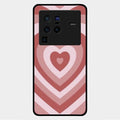 Latte Love Patter Glass Case Cover - Brown For Vivo X80 Pro 5G