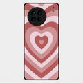 Latte Love Patter Glass Case Cover - Brown For Vivo X90 5G