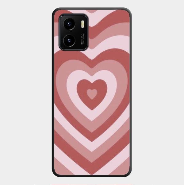 Latte Love Patter Glass Case Cover - Brown For Vivo Y01
