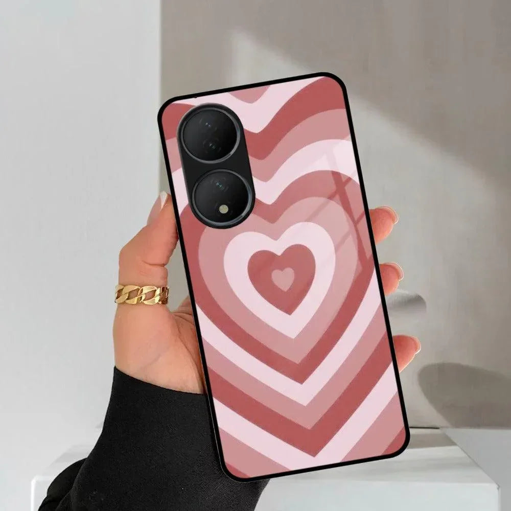 Latte Love Patter Glass Case Cover - Brown For Vivo - ShopOnCliQ