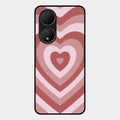Latte Love Patter Glass Case Cover - Brown For Vivo Y100A 5G
