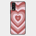 Latte Love Patter Glass Case Cover - Brown For Vivo Y12G