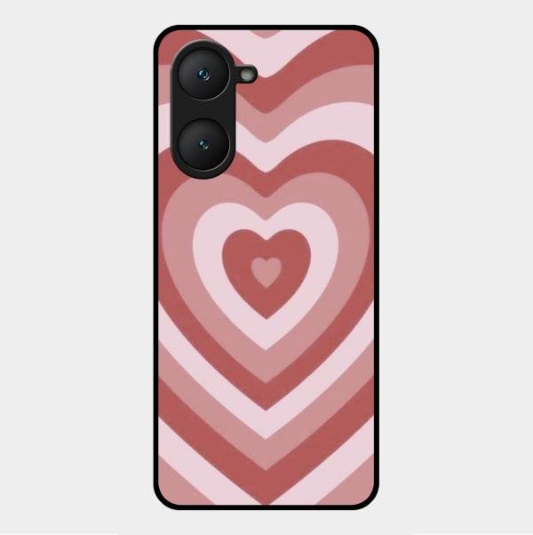 Latte Love Patter Glass Case Cover - Brown For Vivo Y18