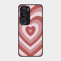 Latte Love Patter Glass Case Cover - Brown For Vivo Y29 5G