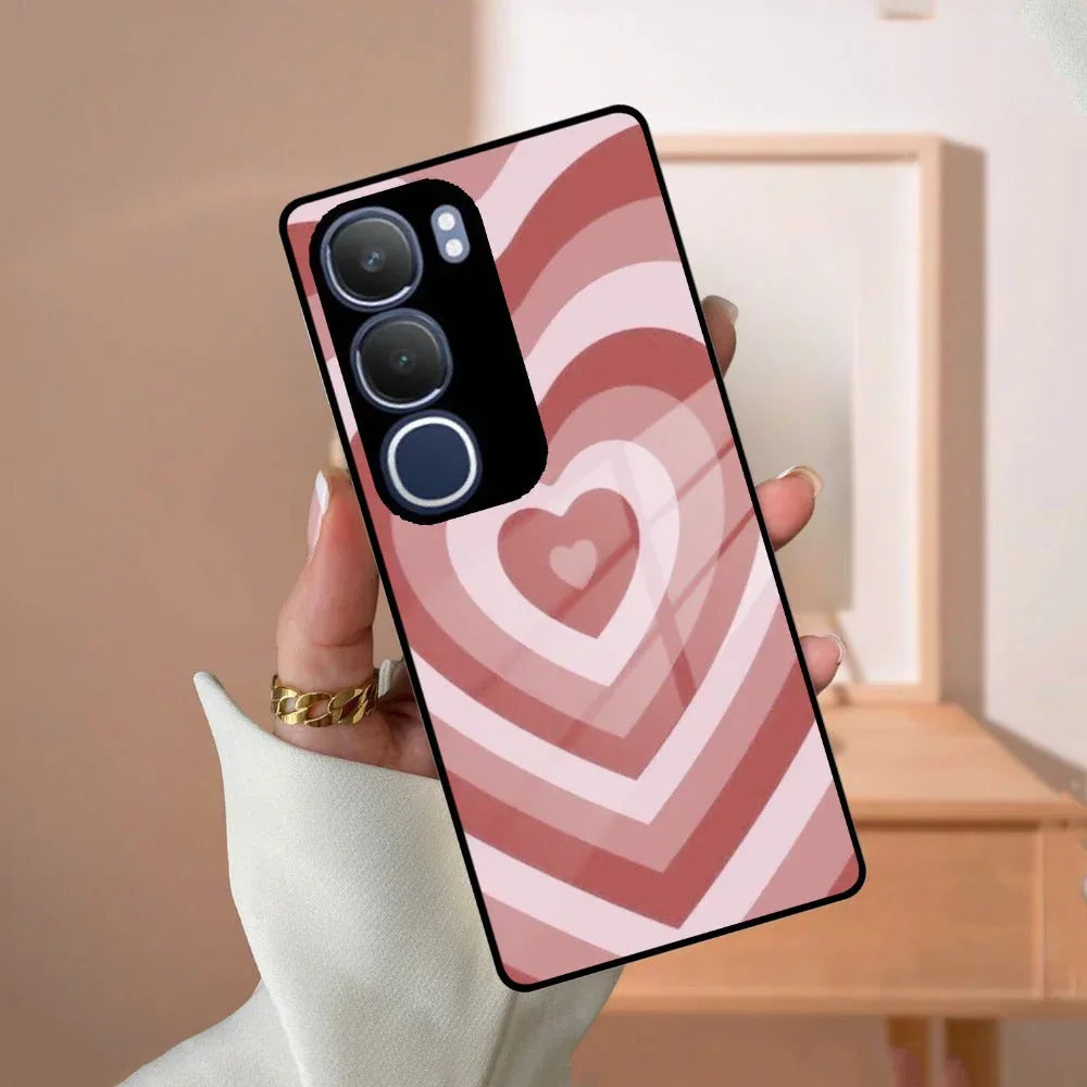 Latte Love Patter Glass Case Cover - Brown For iQOO - ShopOnCliQ