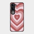 Latte Love Patter Glass Case Cover - Brown For Vivo Y300 5G