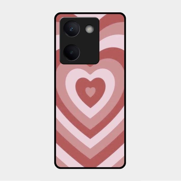 Latte Love Patter Glass Case Cover - Brown For Vivo Y300 Plus 5G