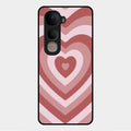 Latte Love Patter Glass Case Cover - Brown For Vivo Y400 5G