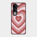 Latte Love Patter Glass Case Cover - Brown For Vivo Y400 Pro 5G