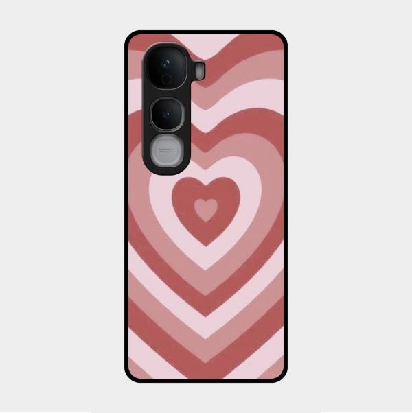 Latte Love Patter Glass Case Cover - Brown For Vivo Y400 Pro 5G