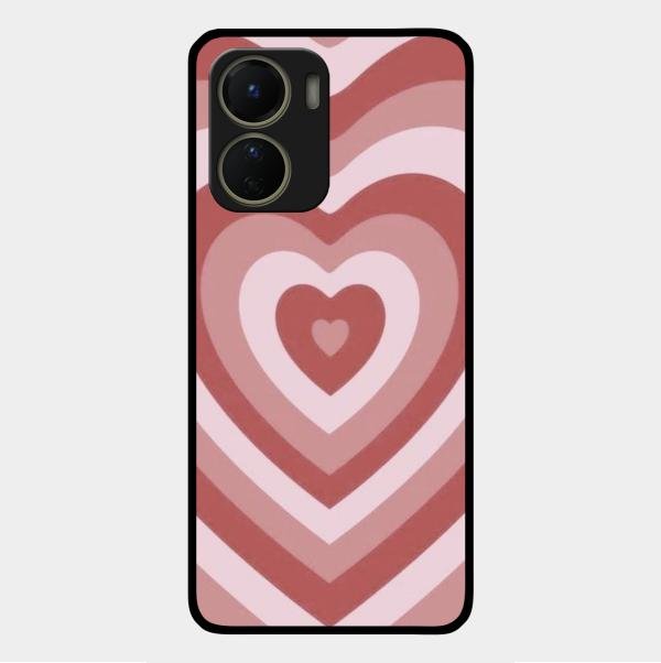 Latte Love Patter Glass Case Cover - Brown For Vivo Y56 5G
