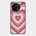 Latte Love Patter Glass Case Cover - Brown For Vivo Y58 5G