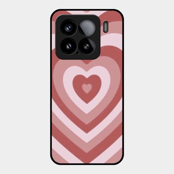 Latte Love Patter Glass Case Cover - Brown For Xiaomi 15 5G