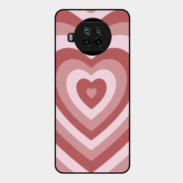 Latte Love Patter Glass Case Cover - Brown For Xiaomi Mi 10I 5G